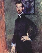 Amedeo Modigliani Portrat des Paul Alexanders vor gronem Hintergrund painting